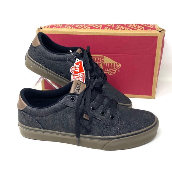 VANS Bishop Waxed Denim Black Men Low Top Canvas Sneakers Shoes Size VN000NLUAKS - Picture 2 of 11